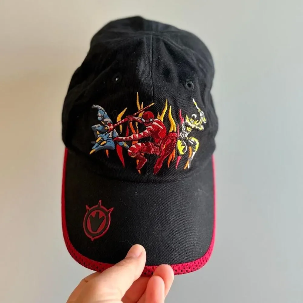 Vintage Disney Store Power Rangers Youth Hat Cap Black, size S/M, 90's #kidcore